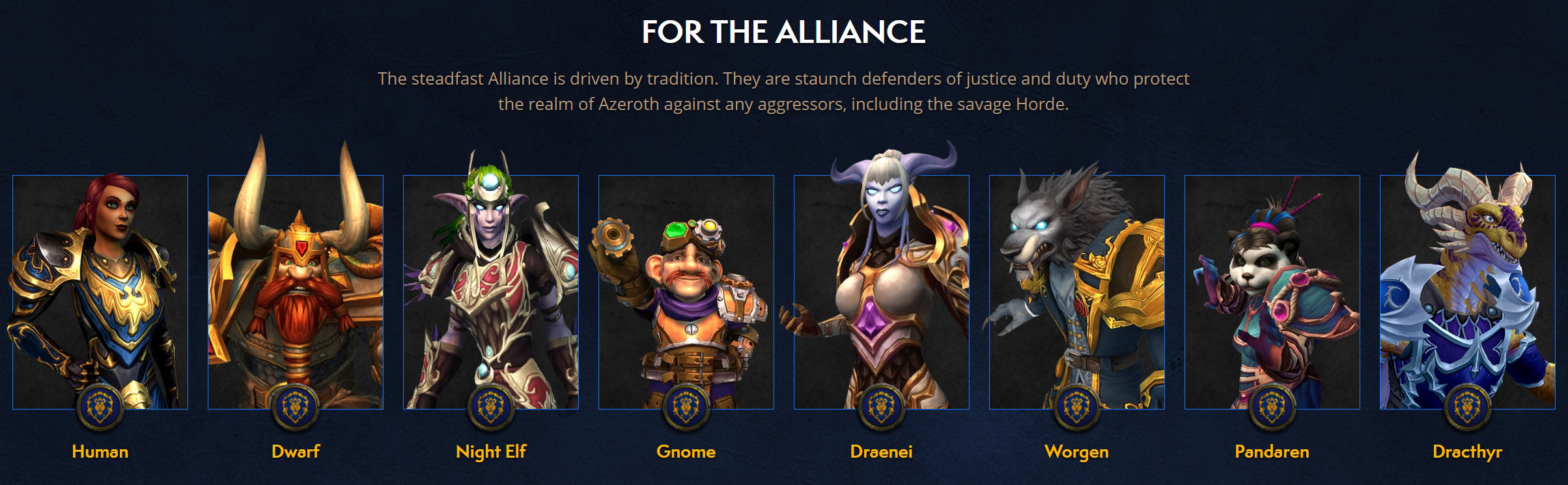 Alliance Races of World of Warcraft Alliance Races of World of Warcraft